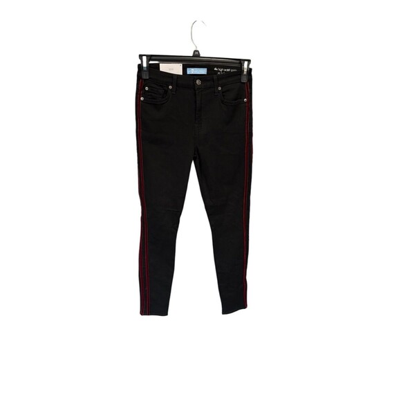 7 For All Mankind B(air) Denim The High Waist Ankle Skinny Black Jean Size 27‎ - Picture 1 of 9